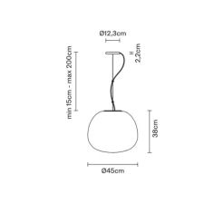 Suspension, Lumi Mochi F07, blanc, LED, dim, 3000K, lm, Ø45cm, H38cm - Fabbian
