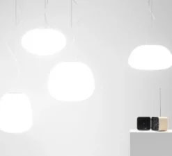 Suspension, Lumi Poga , blanc, Ø42cm, H200cm - Fabbian