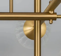 Suspension, Lustre, Riegel, Laiton laqué bruni, verre strié, L175,8cm, H118,4cm - Schwung