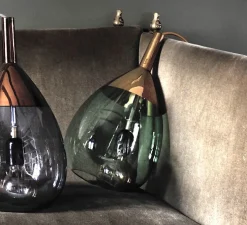 Suspension, Lute M, vert, or, Ø22cm, H49cm - Ebb and Flow