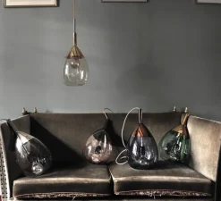 Suspension, Lute M, vert, or, Ø22cm, H49cm - Ebb and Flow