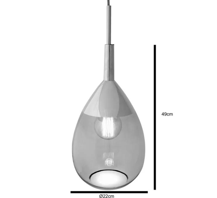 Suspension, Lute M, vert, or, Ø22cm, H49cm - Ebb and Flow