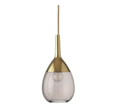 Suspension, Lute S, marron chataîgne, or, Ø14cm, H27cm - Ebb and Flow