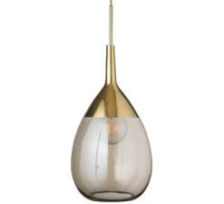 Suspension, Lute XL, Or fumé, Ø31cm, H70cm - Ebb and Flow