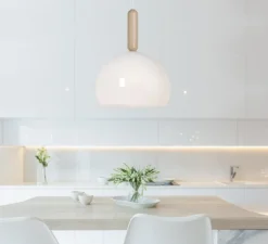 Suspension, Mad CL, chêne et blanc, Ø35cm, H45cm - Luxcambra