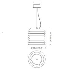 Suspension, Maija 30, blanc mat, LED, dim, 2700K, 329 lm, Ø30cm, H28cm - Santa & Cole