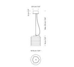 Suspension, Maija 15, blanc mat, LED, dim, 2700K, 289 lm, Ø15cm, H14cm - Santa & Cole