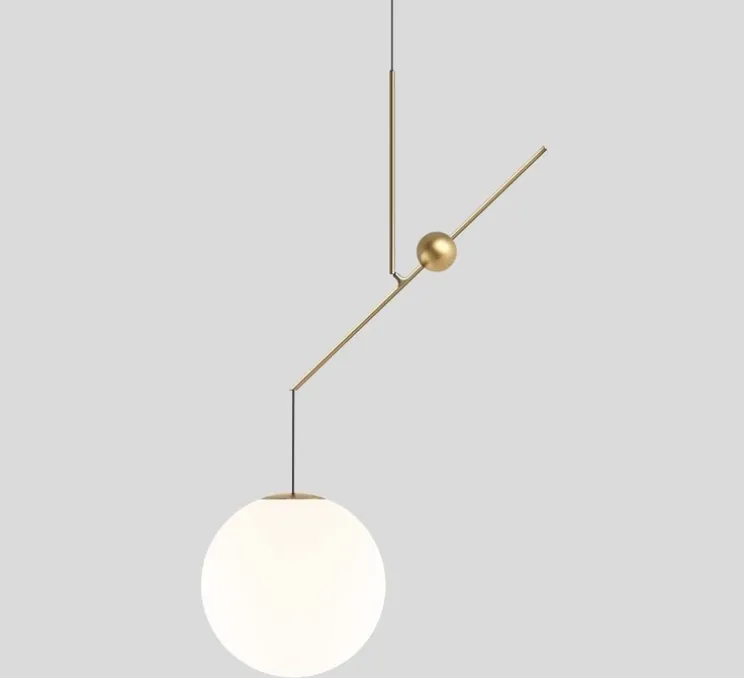 Suspension, Malamata B01S22, laiton brossé, abat-jour Ø22cm, L106cm, H86cm - Luceplan