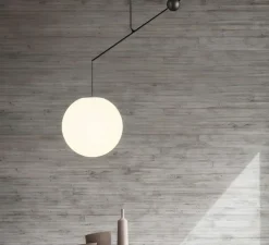 Suspension, Malamata B01S48, noir mat, abat-jour Ø48cm, L119cm, H132cm - Luceplan