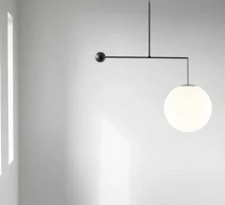 Suspension, Malamata B01S48, noir mat, abat-jour Ø48cm, L119cm, H132cm - Luceplan