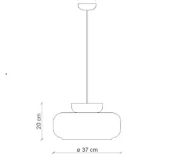 Suspension, Maracana C2741, orange, marron, Ø37cm, H20cm - Ferroluce