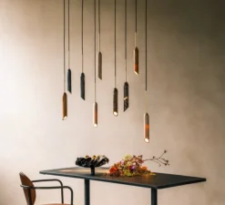 Suspension, Marble Art, Marron, Ø5cm, H55cm - Design by us