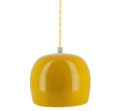 Suspension, Marcel, moutarde, avec câble tressé or, Ø16cm, H16cm - Nexel
