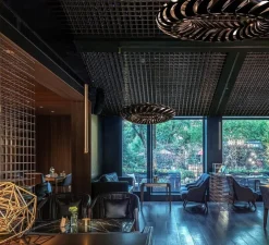 Suspension, Maru, large, version en kit, bambou naturel / noir, Ø140cm, H25cm - David Trubridge