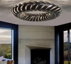 Suspension, Maru, large, version en kit, bambou naturel / noir, Ø140cm, H25cm - David Trubridge