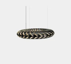 Suspension, Maru, large, version en kit, bambou naturel / noir, Ø140cm, H25cm - David Trubridge