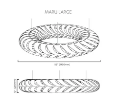 Suspension, Maru, large, version en kit, bambou naturel / noir, Ø140cm, H25cm - David Trubridge