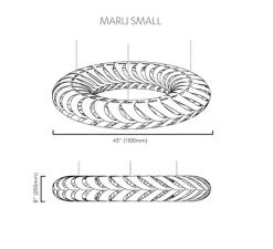 Suspension, Maru, small, version en kit, bambou naturel / noir, Ø110cm, H20cm - David Trubridge