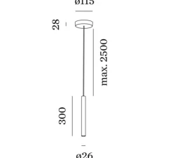 Suspension, Match 3.0, noir, LED, dim, 2700K, 490 lm, Ø2,6cm, H30cm - Wever&Ducré