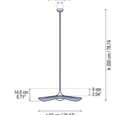 Suspension, Mediterrània S/52, blanc, LED, dim, 2700K, 800 lm, Ø52cm, H14,5cm - Bover