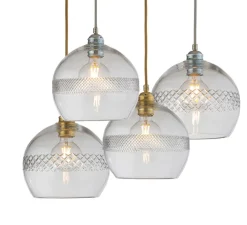 Suspension, Medium Check, Stripe, Crystal Rowan 22, transparent, argent, Ø22cm, H22cm - Ebb and Flow