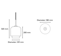 Suspension, Megumi 18, noir et verre opalin, Ø18cm, H32cm - Please Wait to be Seated