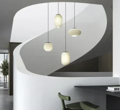 Suspension, Mei, structure noire et abat-jour blanc B, Ø17cm, H26cm - Carpyen