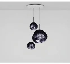 Suspension, Melt LED Smoke Trio Round, fumé, LED, dim, 3000K, 800 lm, Ø81cm, H141cm - Tom Dixon
