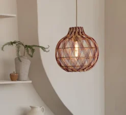 Suspension, Mendoza S, naturel et burgundy, Ø35cm, H33cm - Good&Mojo