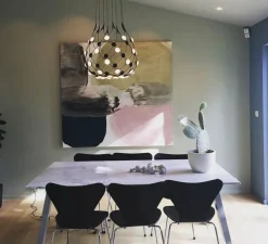 Suspension, Mesh, D86C551, noir, LED, 2700k, 1500lm, Ø55cm, H55cm, 1m - Luceplan