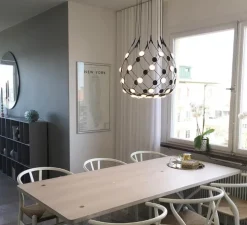 Suspension, Mesh, D86C551, noir, LED, 2700k, 1500lm, Ø55cm, H55cm, 1m - Luceplan