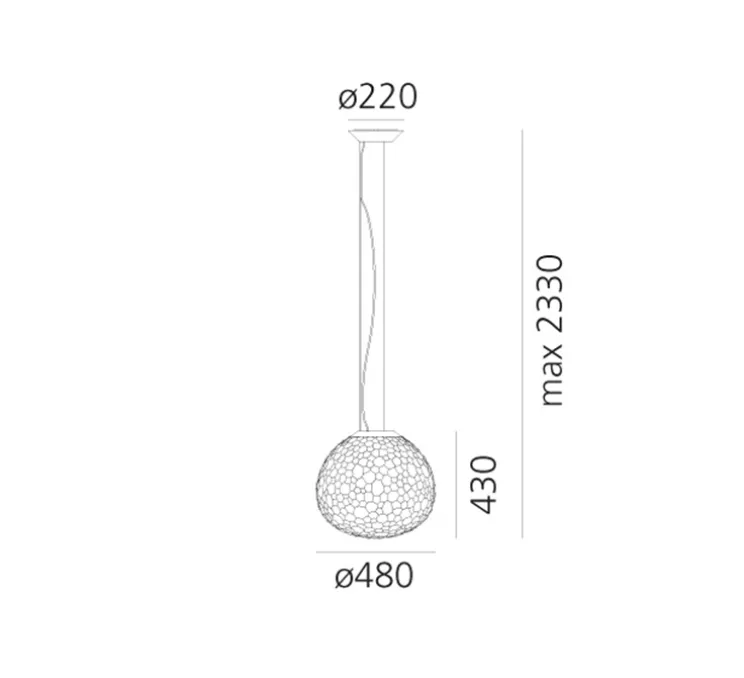 Suspension, Meteorite 48, blanc, Ø48cm, H43cm - Artemide