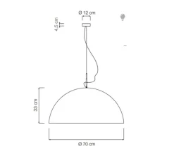 Suspension, Mezza Luna 1, blanc (intérieur or), Ø70cm, H33cm - In-es.artdesign