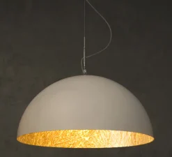 Suspension, Mezza Luna 2, blanc (intérieur or), Ø120cm, H60,5cm - In-es.artdesign