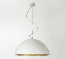 Suspension, Mezza Luna 2, blanc (intérieur or), Ø120cm, H60,5cm - In-es.artdesign