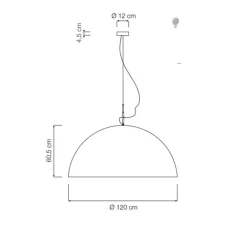 Suspension, Mezza Luna 2, blanc (intérieur or), Ø120cm, H60,5cm - In-es.artdesign