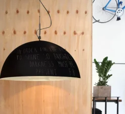 Suspension, Mezza Luna 1 lavagna, noir et blanc, ø70cm, H30cm - In-es.artdesign