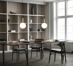 Suspension, Miira 1 large, laiton, globe opalin, Ø20cm, H35,3cm - Nuura