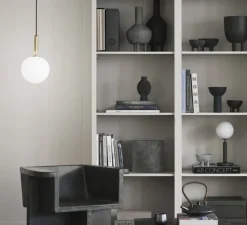 Suspension, Miira 1 large, laiton, globe opalin, Ø20cm, H35,3cm - Nuura