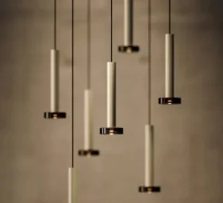 Suspension, Milana 8, blanc cassé, LED, 2700K, 372 lm, Ø7,5cm, H22,8cm - Marset