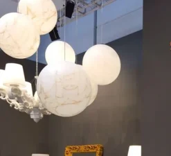 Suspension, Mineral, blanc, rouge, Ø30cm - Slide