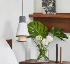 Suspension, Mini Singapour XS, anthracite, blanc, Ø22cm, H36cm - Market Set