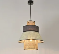 Suspension, Mini Singapour GM, anthracite, amande, Ø30cm, H32cm - Market Set