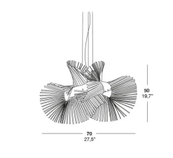 Suspension, Minimikado S, bois de cerisier naturel, LED, H50cm, L70cm - LZF