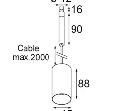 Suspension, Minude Jack Suspended 45 1x, Champagne, LED, 2700K, 605 lm, Ø4,5cm, H8,8cm - Modular