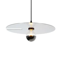 Suspension, Mirro suspended 2.0, noir mat et aluminium, Ø45cm, H8.8cm - Wever&Ducré