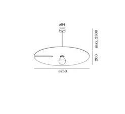 Suspension, Mirro suspended 3.0, chrome, Ø75cm, H20cm - Wever&Ducré