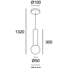 Suspension, Mist, chrome, IP44, Ø10cm, H30cm - LEDs C4