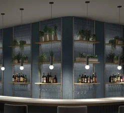 Suspension, Mist, noir, IP44, Ø10cm, H30cm - LEDs C4