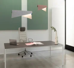 Suspension, Mobula Grande, blanc, tissus argenté, feutrine noire/bleu roi, L21cm, H28cm - Designheure